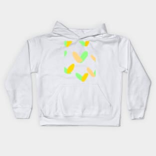 Yellow green heart valentine art design Kids Hoodie